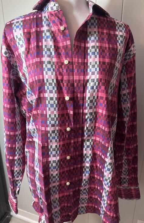 Thomas Dean Other - Thomas Dean Mens M Button Down Shirt LS Flip Cuff 100% Cotton